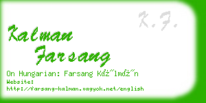 kalman farsang business card